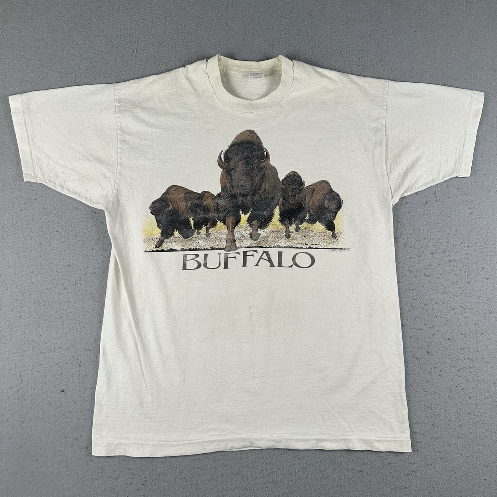 Vintage Buffalo Bills T Shirt Men's‎ 2XL Stampede Graphic Short Sleeve Nature